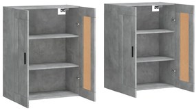 Móveis de parede 2 pcs derivados de madeira cinzento cimento