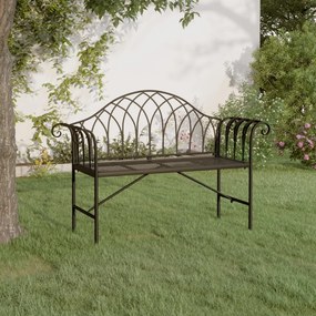 Banco de jardim de 2 lugares 128 cm aço preto