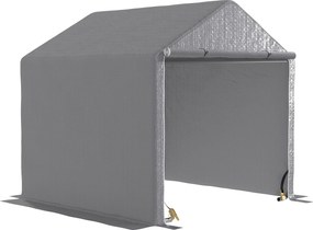 Outsunny Abrigo de Jardim 2x2x2 m bicicletas ao ar livre com Estrutura em Aço Galvanizado Impermeável e Resistente Aos Raios UV Cinza | Aosom Portugal
