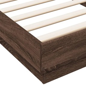 Estrutura cama 100x200cm derivados de madeira carvalho castanho