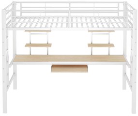 Beliche/Cama Alta com Secretária e Estantes – Coimbra – 90x200 cm – Pr
