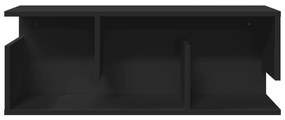 Armário de parede 80x20x30 cm derivados de madeira preto