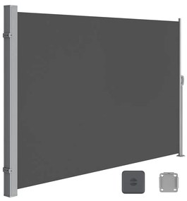 Toldo lateral retrátil para varanda e terraço com proteção de privacidade. | SONGMICS | cinzento fumado | GSA160TG.