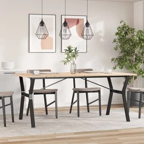 Mesa de jantar estrutura em Y 180x90x75cm pinho e aço