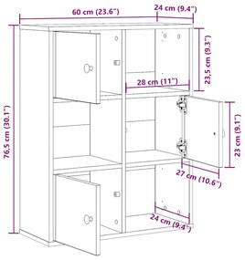 Estante 60x24x76,5 cm derivados de madeira carvalho sonoma