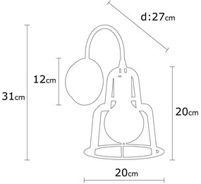 Aplique de Parede Harran – Preto Bronze – 20 cm