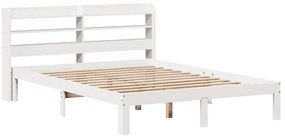 Estrutura de cama c/ cabeceira sem colchão 140x200 cm branco