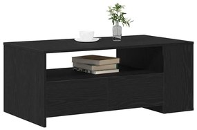 Mesa de Café Preta de Carvalho 102x55x43,5 cm Feita de Madeira Engenhe