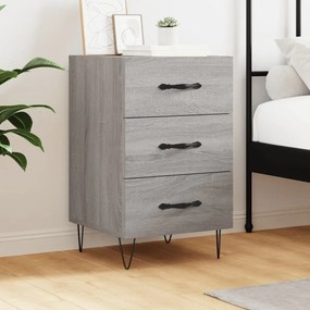 vidaXL Mesa de cabeceira 40x40x66 cm derivados madeira cinzento sonoma