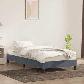 Estrutura de cama sem colchão 90x210 cm veludo cinzento-escuro