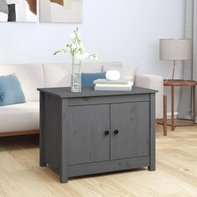 vidaXL Mesa de centro 71x49x55 cm pinho maciço cinza