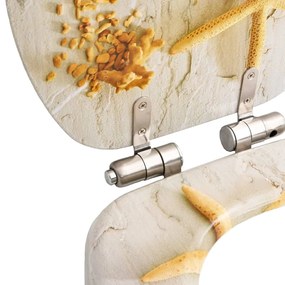 Assentos sanita 2 pcs c/ tampas fecho suave MDF design estrelas