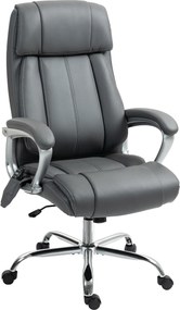 HOMCOM Cadeira Ergonómica de Massagem Função de Aquecimento e Função de Inclinação Altura Ajustável 66x72x113-121 cm Cinzento Escuro | Aosom Portugal
