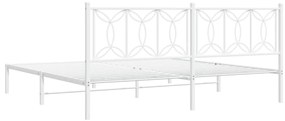 Estrutura de cama com cabeceira 200x200 cm metal branco