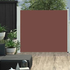 Toldo lateral retrátil para pátio 100x300 cm castanho
