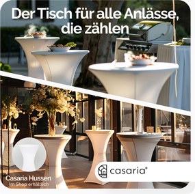 Conjunto de 2 mesas bar altas dobráveis Ø60cm aspeto de mármore branco