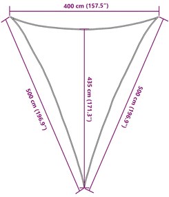 Para-sol estilo vela 160 g/m² 4x5x5 m PEAD cinzento-acastanhado