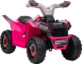 HOMCOM Quadriciclo Elétrico Crianças Veículo Bateria 6V Velocidade 25 kmh Seguro Divertido 70x415x485 cm Rosa | Aosom Portugal