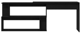 Mesa vidaXL Preta Carvalho 200x50x76 cm Madeira engenheirada