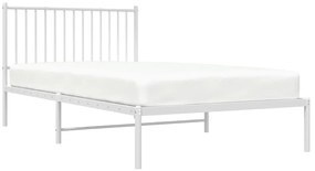 Estrutura de cama em metal com cabeceira 107x203 cm branco