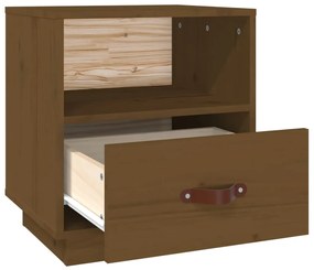 Mesa de cabeceira 40x34x45 cm pinho maciço castanho mel