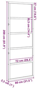 Porta de celeiro 80x208 cm madeira de pinho maciça castanho mel
