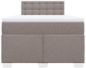 Cama boxspring c/ colchão 120x190cm tecido castanho-acinzentado