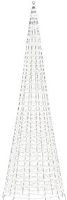 LED Árvore de Natal no mastro 1534 LEDs Branco Frio 500 cm