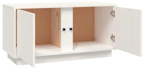 Móvel de TV 80x35x40,5 cm madeira de pinho maciça branco