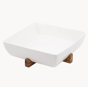 Travessa em porcelana com suporte Alto