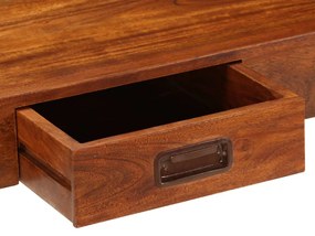 Secretária madeira acácia c/ acabamento a mel 110x50x76 cm