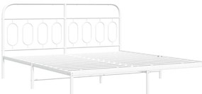 Estrutura de cama com cabeceira 160x200 cm metal branco