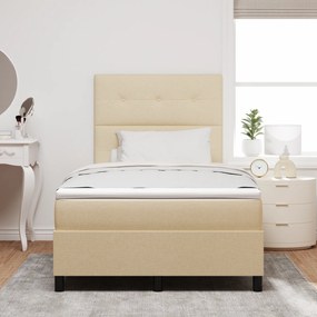 Cama Box com Colchão Creme 120x200 cm Tecido