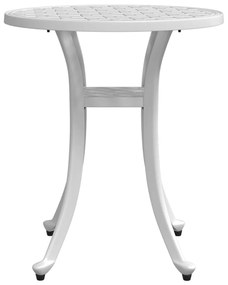 Mesa de jardim Ø48x53 cm alumínio fundido branco