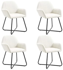 vidaXL Cadeiras de jantar 4 pcs tecido cor creme