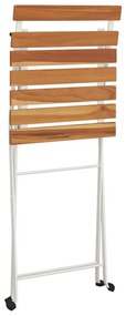 5 pcs conjunto de bistrô dobrável madeira de acácia maciça/aço
