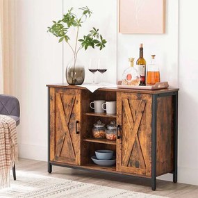 Aparador 100 x 35 x 70 cm Castanho Vintage-preto