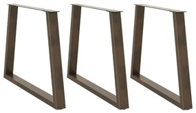 Mesa de jantar pernas 3pcs forma V 100x(72-73,3) cm aço natural