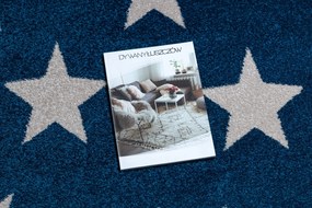 Tapete SKETCH redondo - FA68 azul/branco - Estrelas Estrelinhas