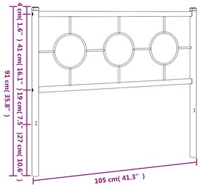Cabeceira de cama 100 cm metal branco