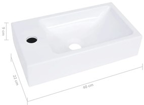 Lavatório 400x220x90 mm SMC branco