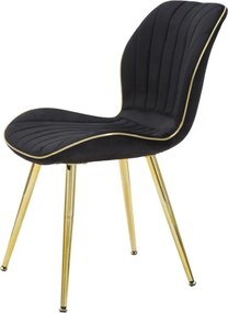 CONJUNTO DE 2 CADEIRAS 46X58X77 CM PRETO E DOURADO