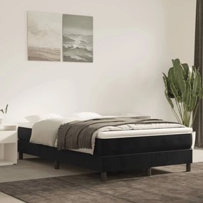 Estrutura de cama com molas 120x200 cm veludo preto