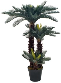 Palmeira cica artificial com vaso 125 cm verde
