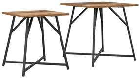 Conjunto de Mesas Laterais 2 pcs Madeira Velha, Madeira de Engenharia