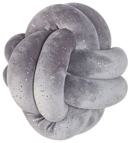 Almofada decorativa com nó em veludo cinzento com brilhantes 20 x 20 cm MALNI Beliani