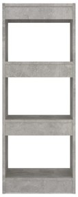 Estante/divisória derivados de madeira cinzento cimento