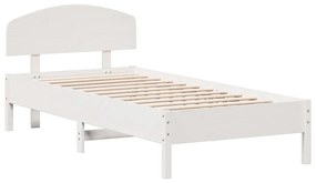 Cama sem colchão 100x200 cm madeira de pinho maciça branco