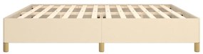 Estrutura de cama sem colchão 200x200 cm tecido cor creme