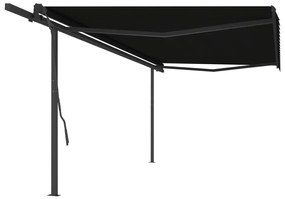 vidaXL Toldo retrátil automático com postes 5x3,5 m antracite